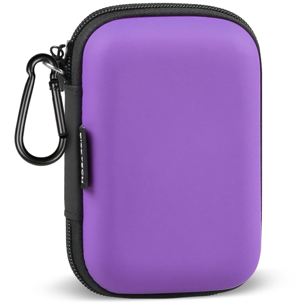 RISETECH Hard EVA Earbud Case Earphone Carrying Case Holder Headphone Small Pouch Electronic Organizer Travel Bag